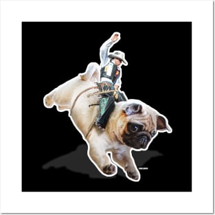 Pug Riding Posters and Art